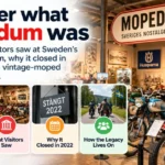 Vintage Swedish mopeds and 1950s household displays representing the former Mopedum museum